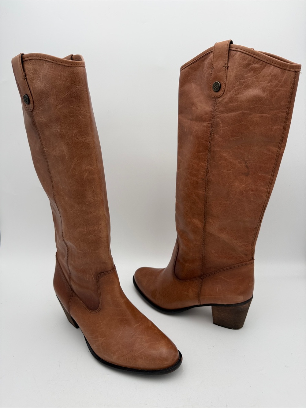 Vince Camuto Women Tall Brown Leather Riding Boots 10M casual fall winter Y2K